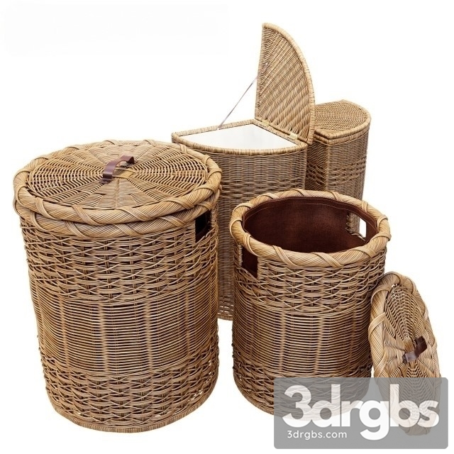 Wicker Basket Clothes 3dsmax Download - thumbnail 1