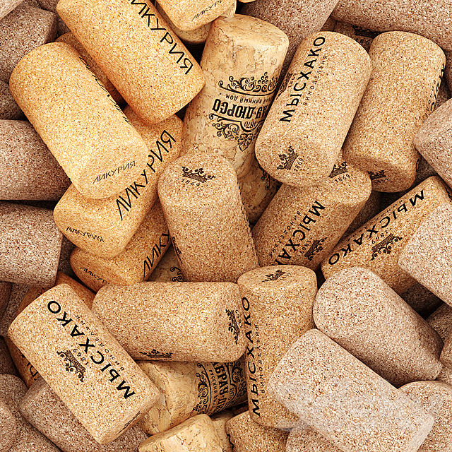 Wine corks in a vase decor 3DS Max Model - thumbnail 3