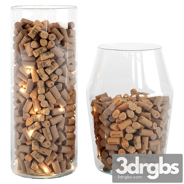 Wine corks in a vase decor - thumbnail 1