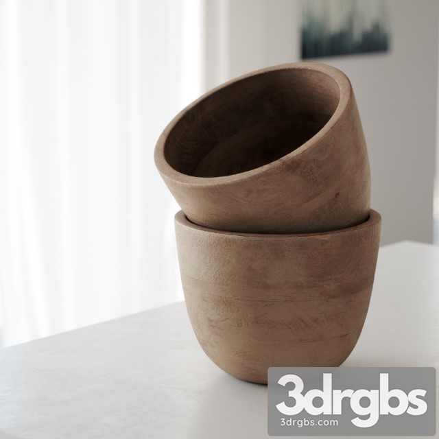 Wooden Pot 01 3dsmax Download - thumbnail 1