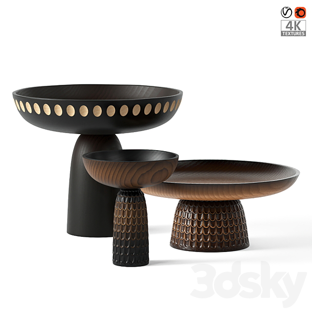 Wooden vases Zanat Nero Bowls 3DSMax File - thumbnail 1