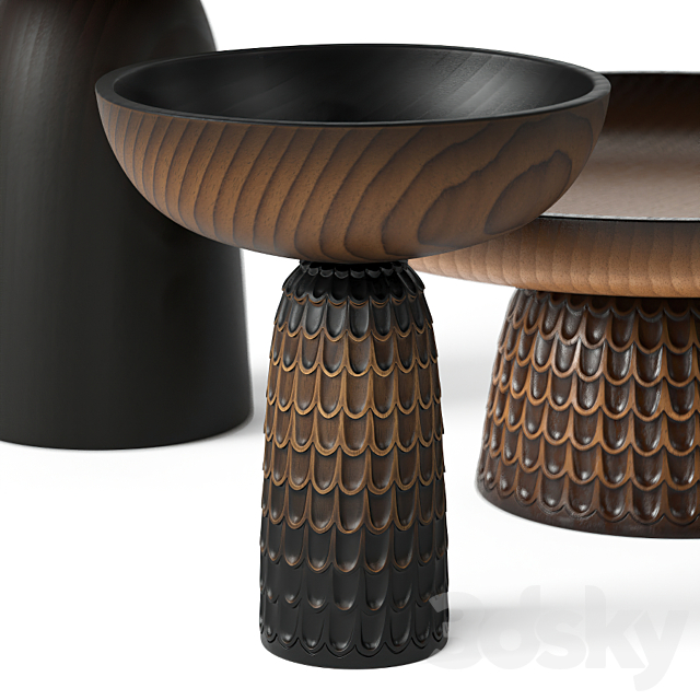 Wooden vases Zanat Nero Bowls 3DSMax File - thumbnail 2