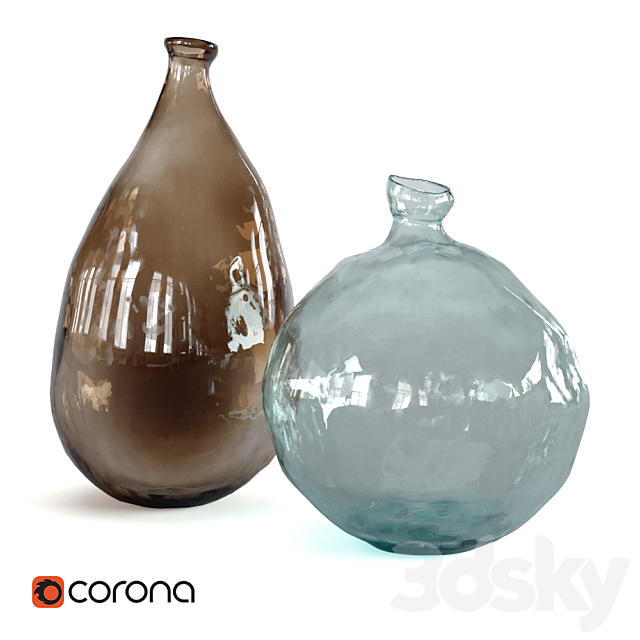 Zara home glass vases 3DSMax File - thumbnail 1