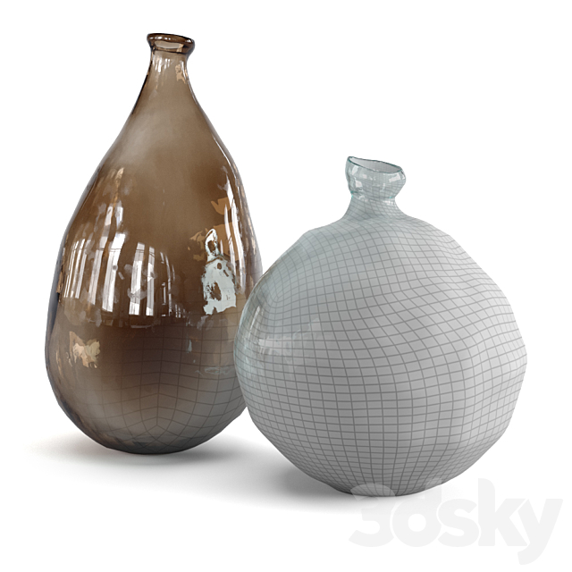 Zara home glass vases 3DSMax File - thumbnail 2