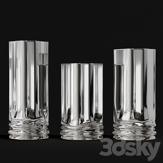 Zieta Crash Vases Set 3DS Max Model - thumbnail 3