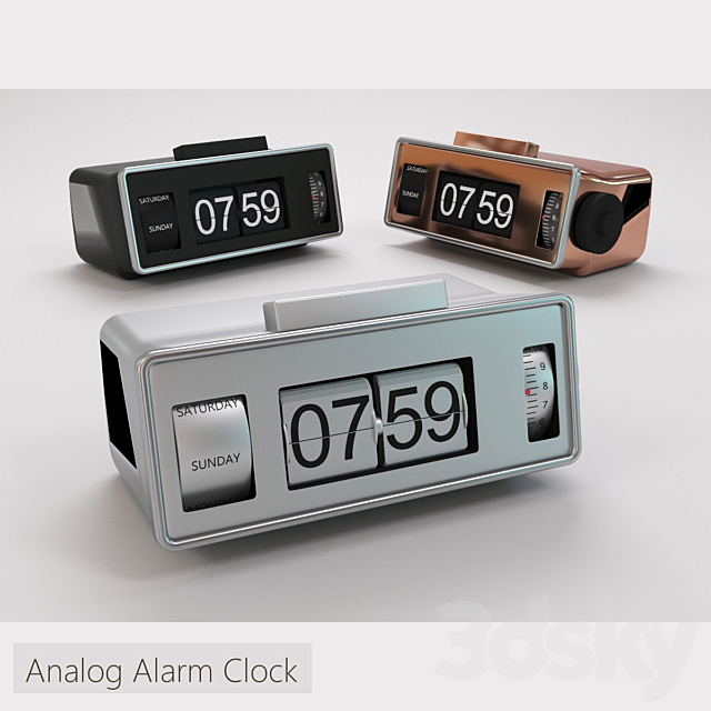 Analog Alarmclock 3DSMax File - thumbnail 2