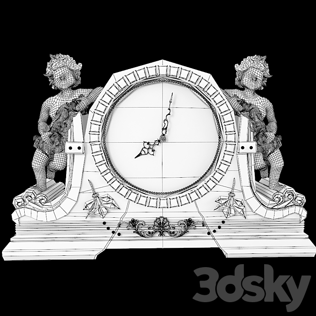 Antiquarian Table Clocks 3ds Max - thumbnail 3