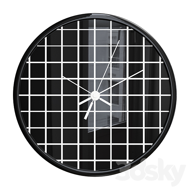 Black and white wall clock 3DSMax File - thumbnail 4