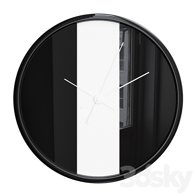 Black and white wall clock 3DSMax File - thumbnail 5