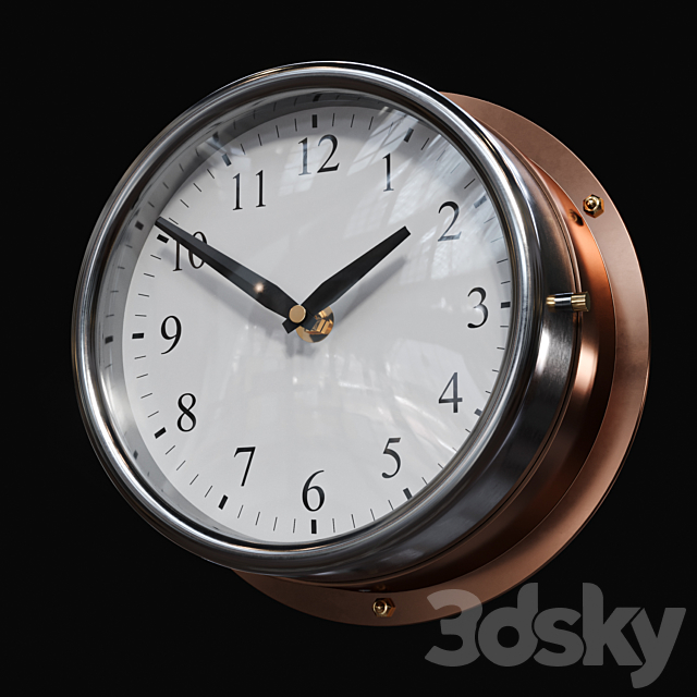 Bronze Clock 3DSMax File - thumbnail 2