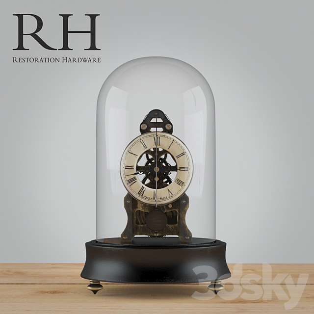 CIRCA 1900 FRENCH PENDULUM CLOCK CLOCHE 3DS Max Model - thumbnail 2