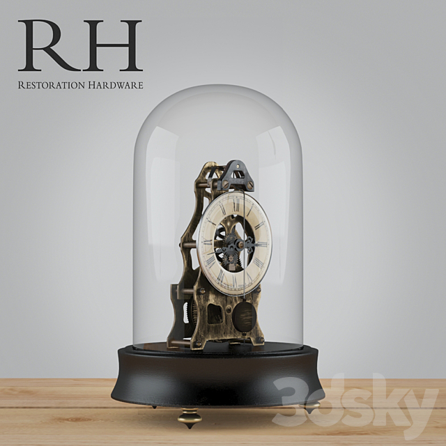 CIRCA 1900 FRENCH PENDULUM CLOCK CLOCHE 3DS Max Model - thumbnail 3