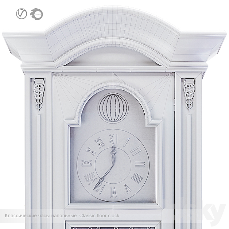 Classic Mechanical Grandfather Clock # 1 3DS Max Model - thumbnail 2