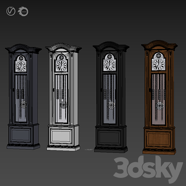 Classic Mechanical Grandfather Clock # 1 3DSMax File - thumbnail 4