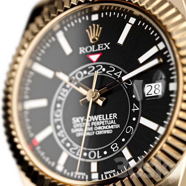 Classic Rolex Watch Oyster SKY – DWELLER 3DS Max Model - thumbnail 3