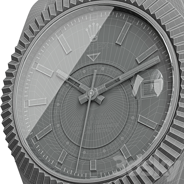 Classic Rolex Watch Oyster SKY – DWELLER 3DS Max Model - thumbnail 4