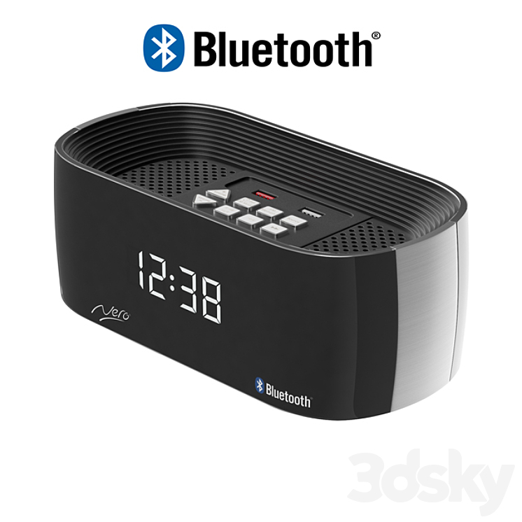 Clock Radio Titanium Bluetooth Alarm 3DS Max - thumbnail 1