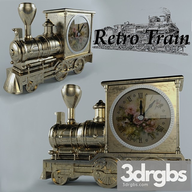 Clock Retro Train 2 3dsmax Download - thumbnail 1