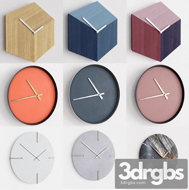 Collection of wall clocks bolia 3dsmax Download - thumbnail 1