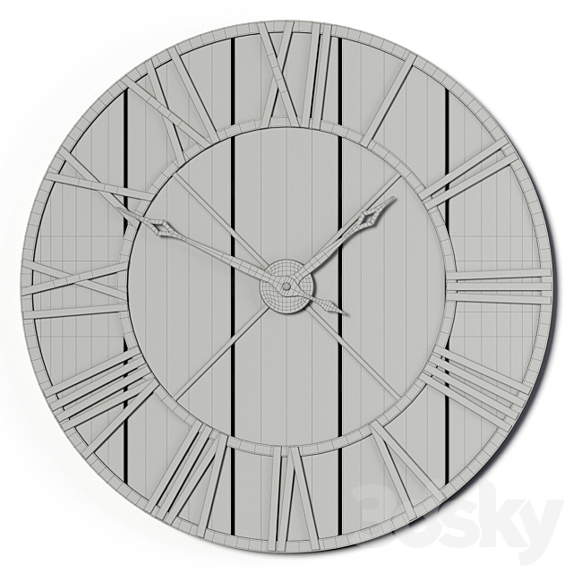 Decorative Rustic Wall Clock 3ds Max - thumbnail 3