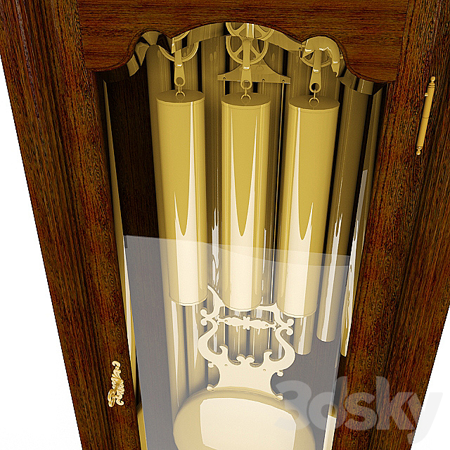 Floor clock Hermle 01093-031171 3DS Max Model - thumbnail 3