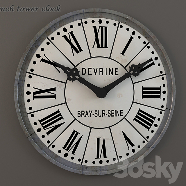 French tower clock 3DSMax File - thumbnail 1