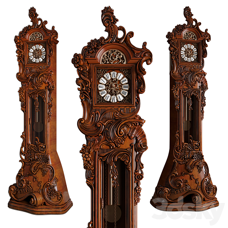 Grandfather clock Grandfather F.lli Consonni 3DS Max - thumbnail 2