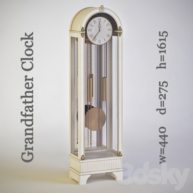 Granfather clock (Classic) 3DSMax File - thumbnail 1