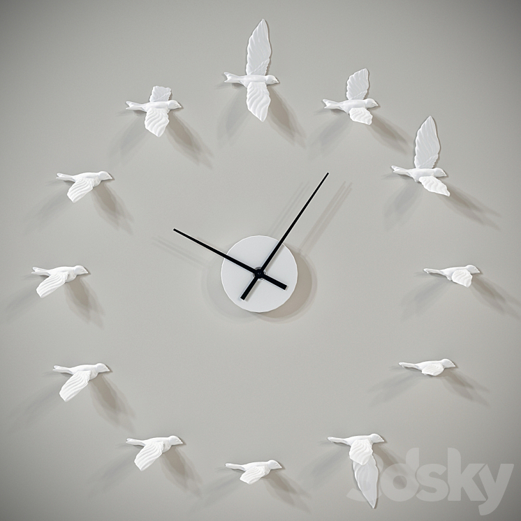 Haoshi_Design_Swallow_X_Clock 3DS Max - thumbnail 1