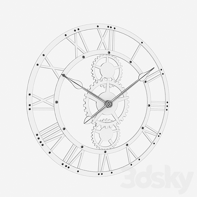 Industrial clock 3DSMax File - thumbnail 2