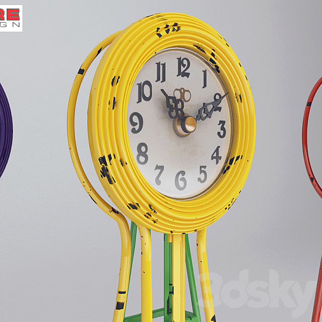 kare design table clock 3DS Max Model - thumbnail 2