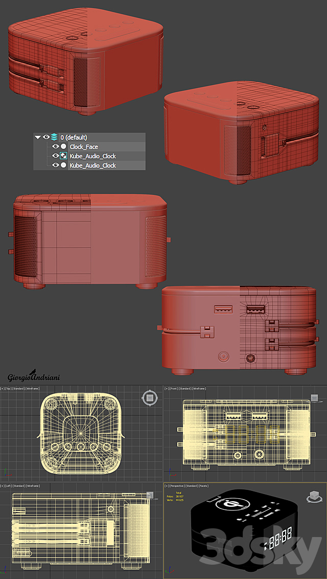 Kube Audio Clock 3DSMax File - thumbnail 3