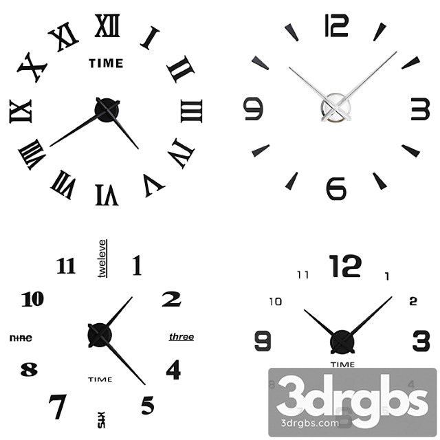 Large wall clock 3dsmax Download - thumbnail 1