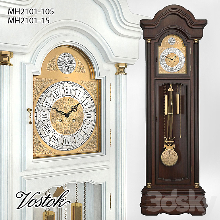“Mechanical floor watch “”Vostok”” ?? 2101-15 \/ 105″ 3DS Max - thumbnail 1