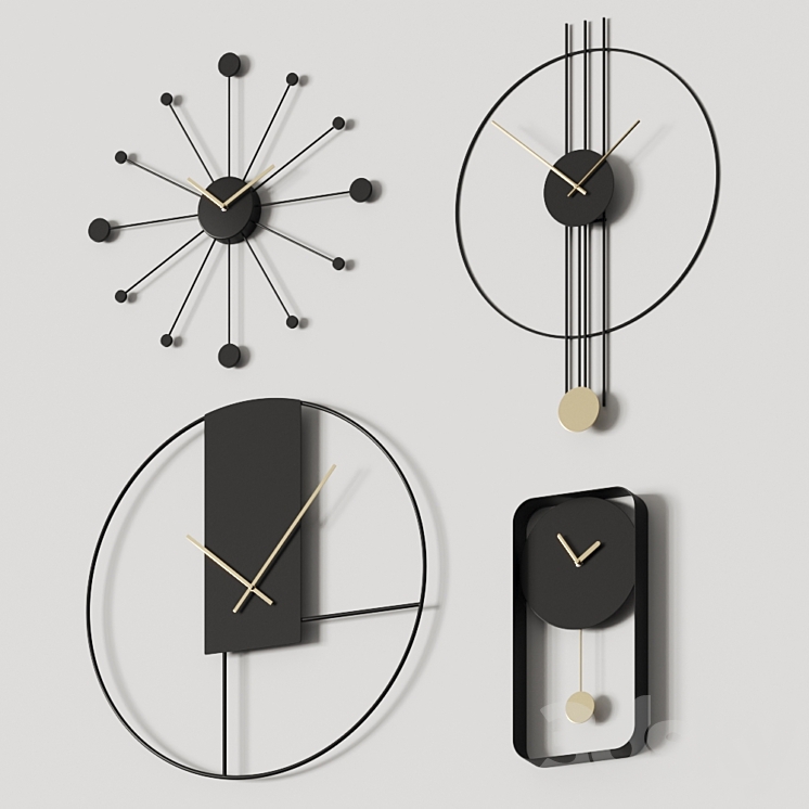 Minimalistic Wall Clocks Complication 2 3DS Max - thumbnail 1