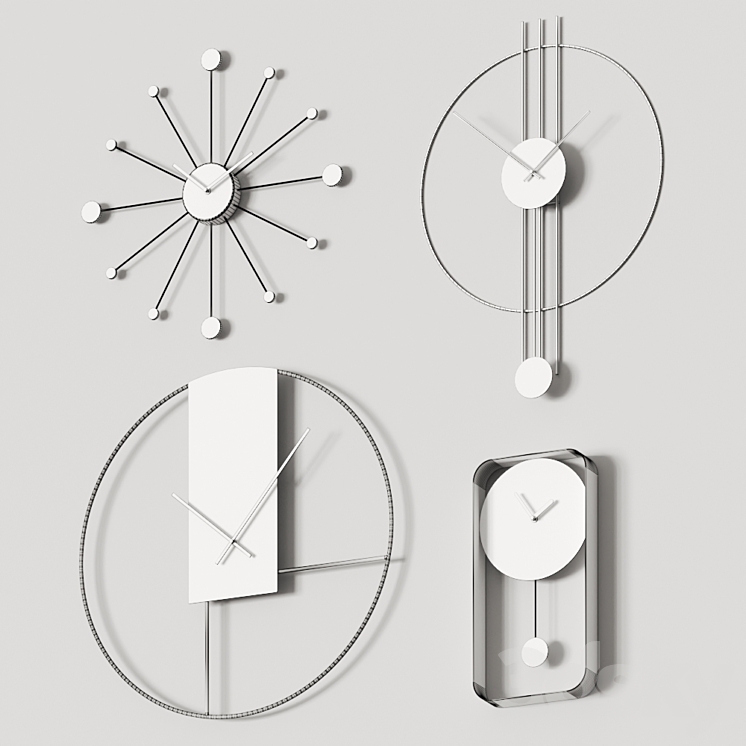 Minimalistic Wall Clocks Complication 2 3DS Max - thumbnail 2