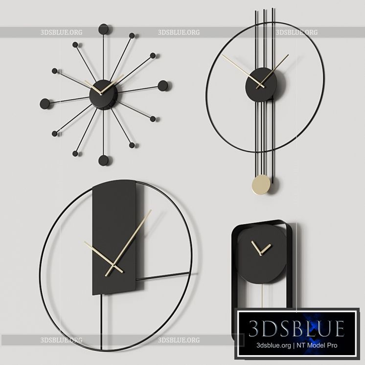 Minimalistic Wall Clocks Complication 2 3DS Max - thumbnail 3