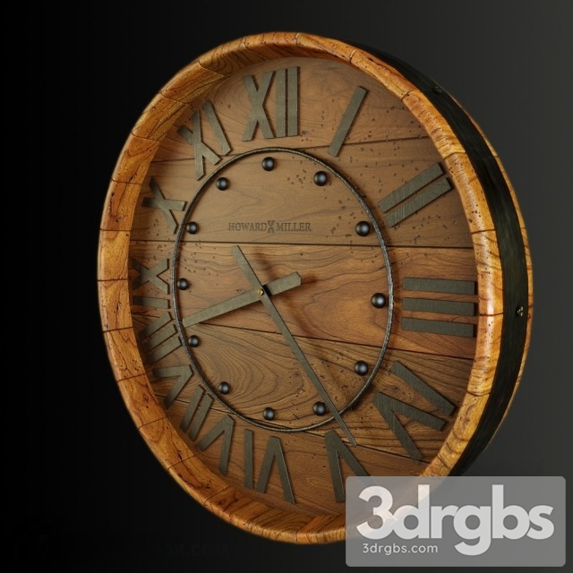 Modern Wood Clock 3dsmax Download - thumbnail 1