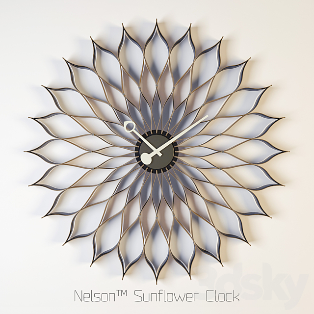 Nelson Sunflower Clock 3ds Max - thumbnail 1