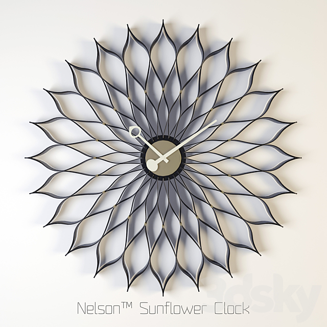 Nelson Sunflower Clock 3ds Max - thumbnail 2