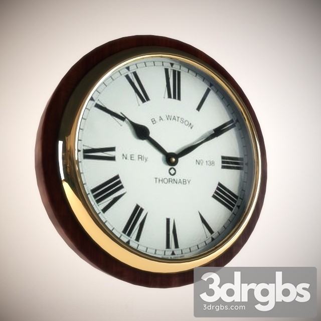 Railway Station Wall Clock 3dsmax Download - thumbnail 1