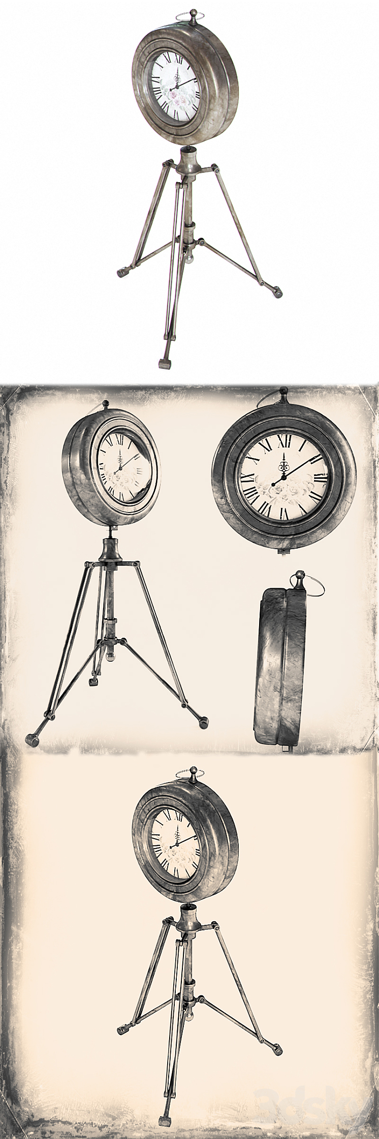 Retro clock 3DS Max - thumbnail 2