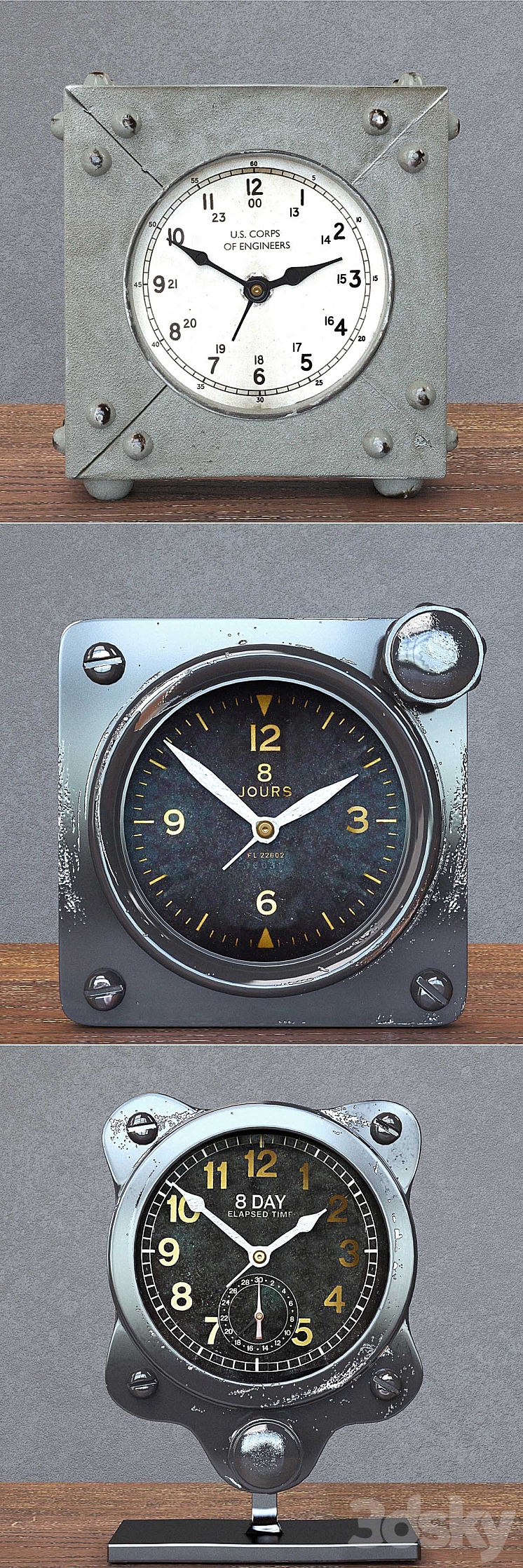 RH CLOCK DECORATION SET OF 3 3DS Max - thumbnail 2