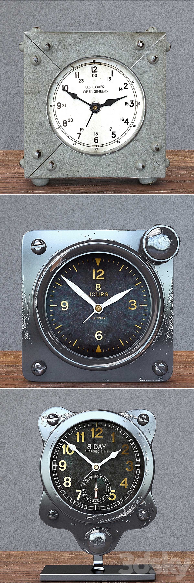 RH CLOCK DECORATION SET OF 3 3DSMax File - thumbnail 2