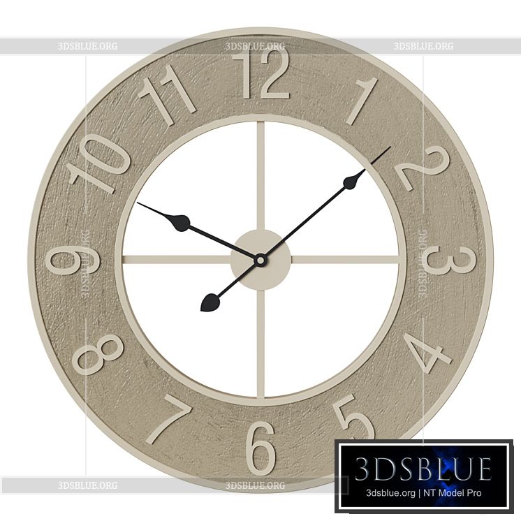 Rustic Aura wall clock 3DS Max - thumbnail 3