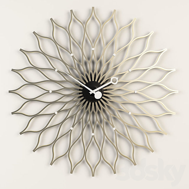 Sunflower Clock Clock 3DSMax File - thumbnail 1