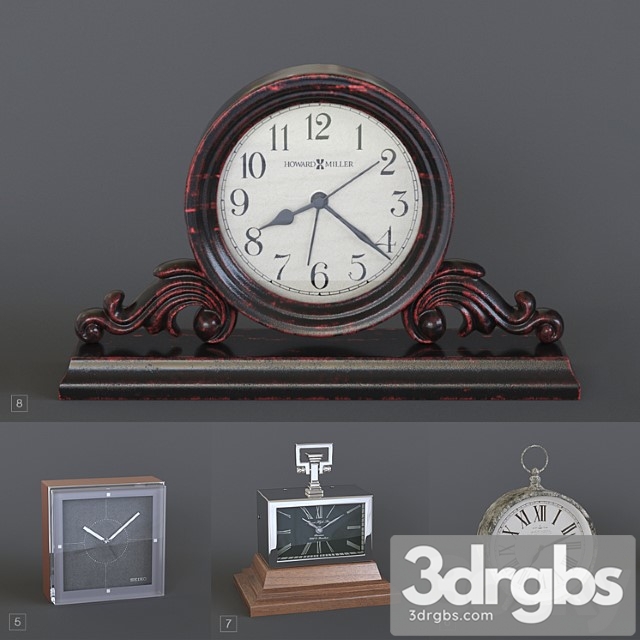 Table Clock Pack 02 1 3dsmax Download - thumbnail 1