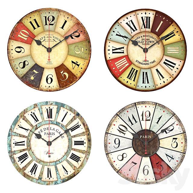 Vintage Wall Clock 3DSMax File - thumbnail 1