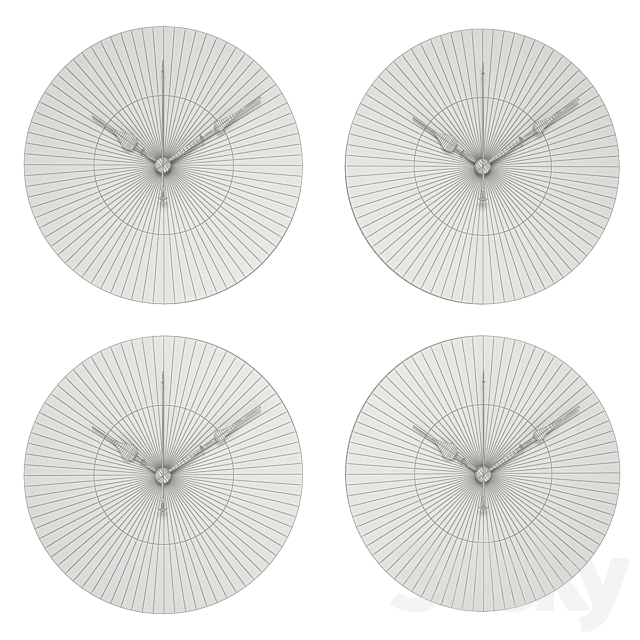 Vintage Wall Clock 3DSMax File - thumbnail 2