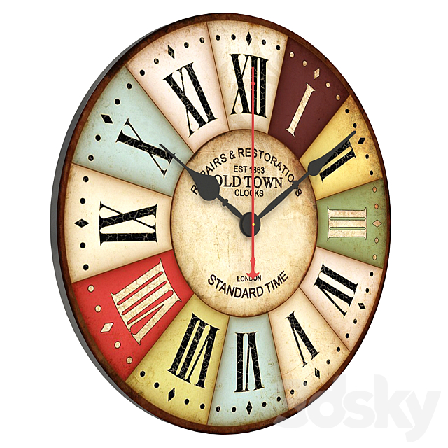 Vintage Wall Clock 3DSMax File - thumbnail 3